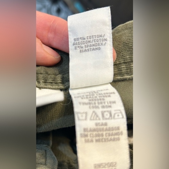 Women's Khaki Green Corduroy Pants Size 10 Boho 90's Grunge Western Hippie Y2K - Picture 8 of 8